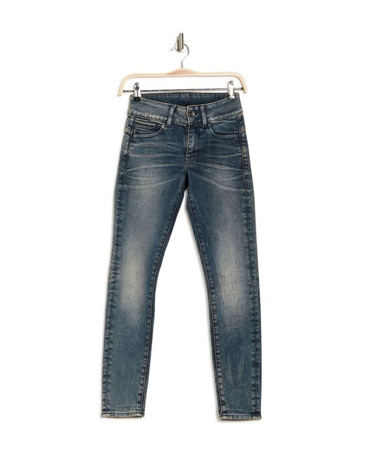 G-Star RAW Denim Midge D-cody Mid Rise Skinny Jeans In Dk Aged At Nordstrom  Rack in Blue - Lyst