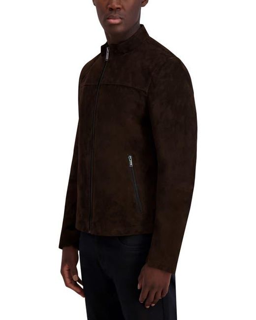 Karl Lagerfeld Black Suede Zip Jacket for men