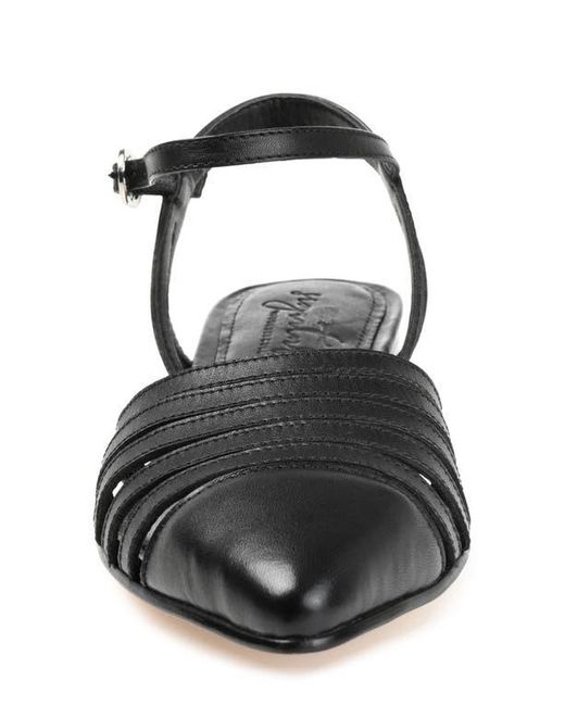 Journee Collection Black Dexie Strappy Pointed Toe Flat
