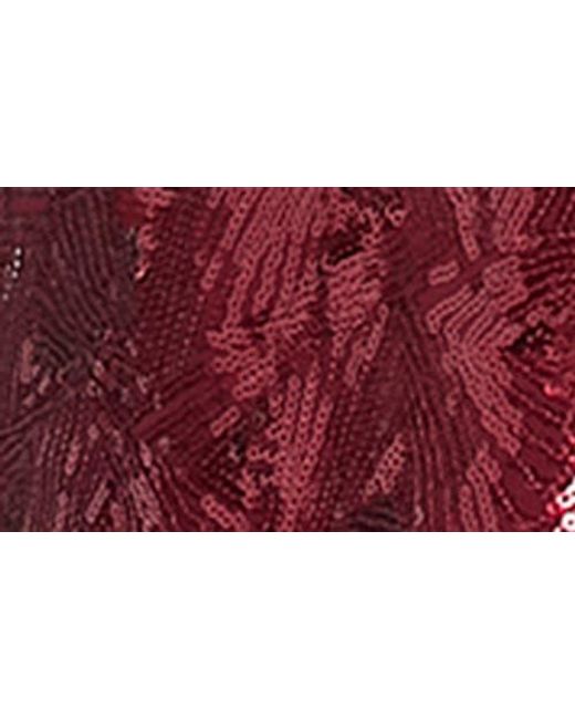 London Times Red Sequin T-Shirt Dress