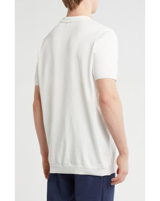 T.R. Premium White Slim Fit Sweater Knit Polo for men