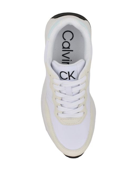 Calvin Klein White Hallie Wedge Sneaker
