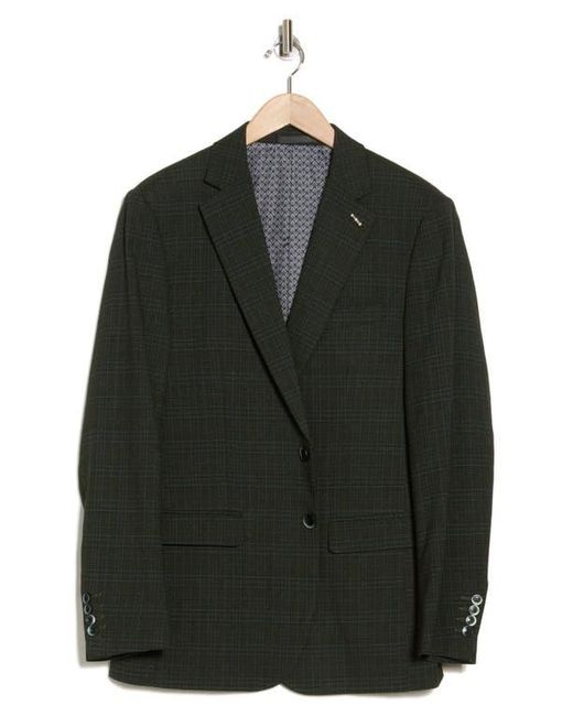 Tahari Black Slim Fit Plaid Blazer for men