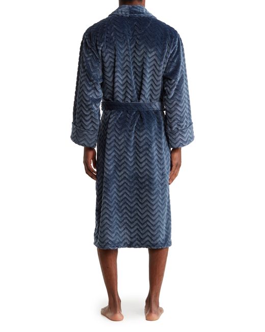 Daniel Buchler Plush Herringbone Fleece Robe in Blue for Men Lyst