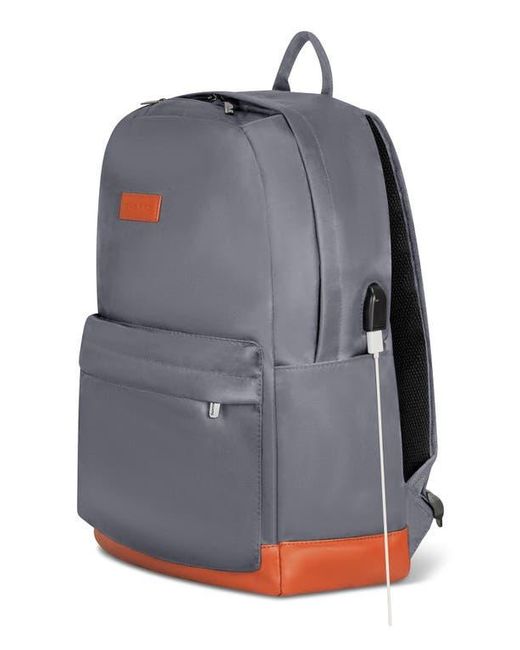 CHAMPS Gray Water Resistant Nylon Backpack for men