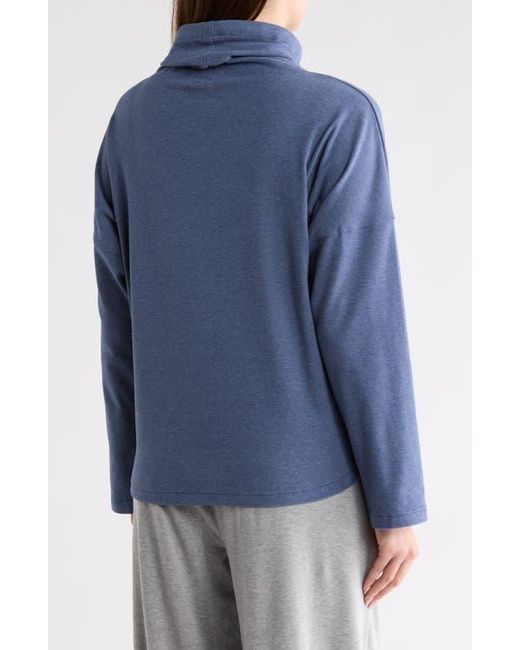 Max Studio Blue Funnel Neck Pullover