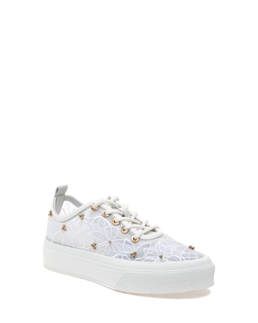 J/Slides White Floral Sneaker