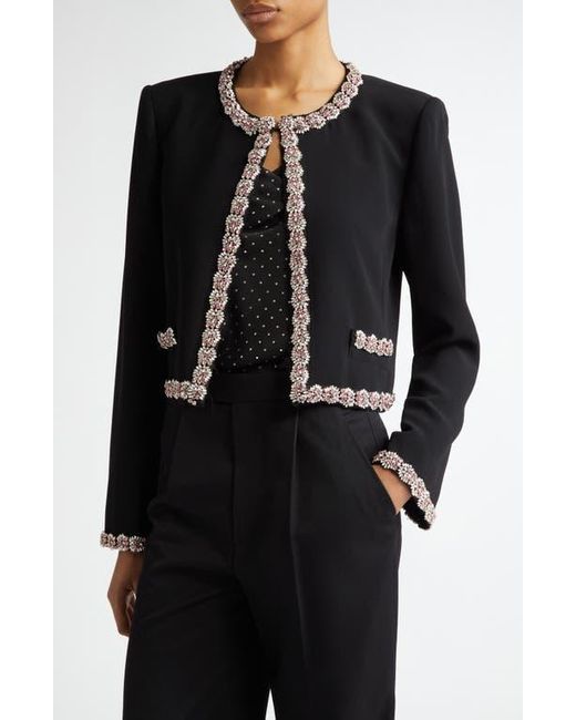 Cinq À Sept Black Penelope Crystal Embellished Jacket