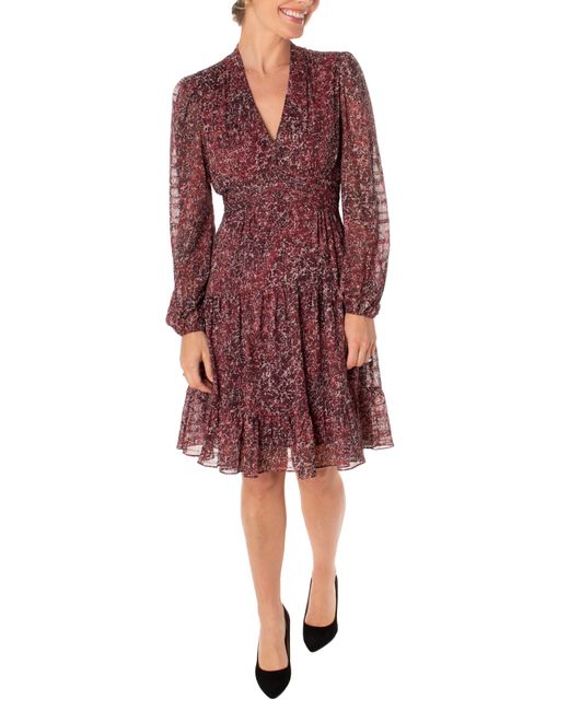 Taylor Dresses Empire Waist Above The Knee Dress In Sand/red Barn At