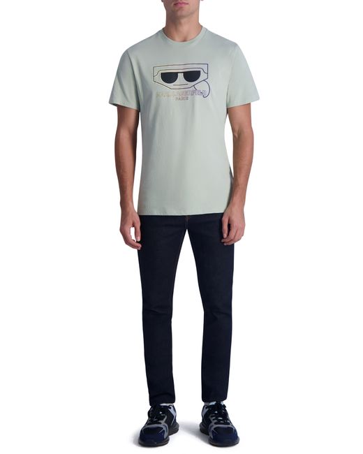 Karl Lagerfeld Gray Ombré Karl Cotton Graphic T-shirt for men