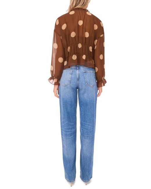 Parker Blue Shirred Waist Button-Up Top