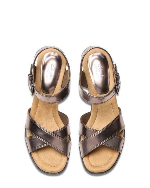 Clarks Metallic Emmalae Iris Wedge Sandal