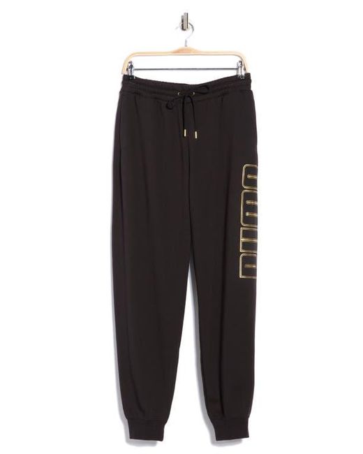 PUMA Black Maximal Metallic Logo Sweatpants for men