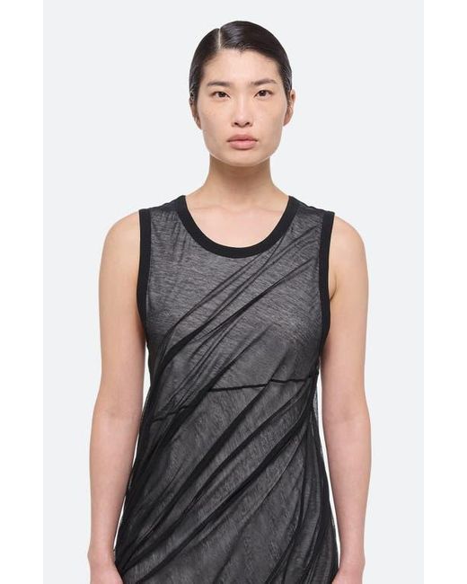 Helmut Lang Black Bubble Hem Cotton Dress