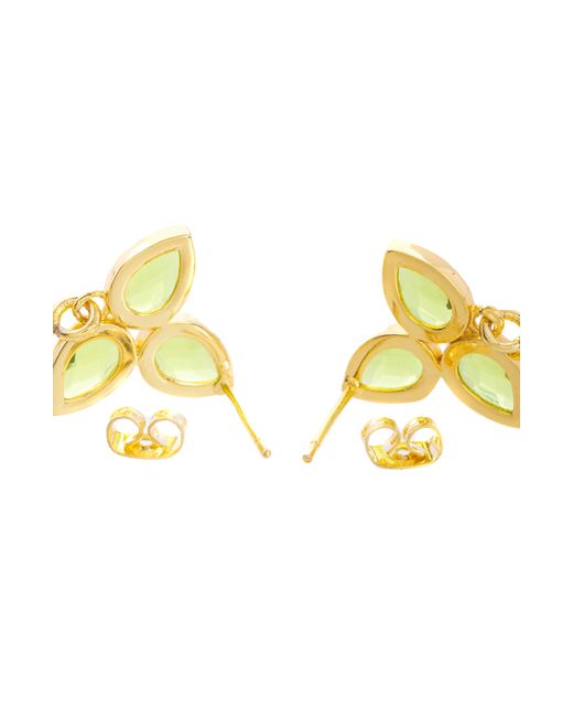 Saachi Yellow Triple Gemstone Abstract Dangle Earrings