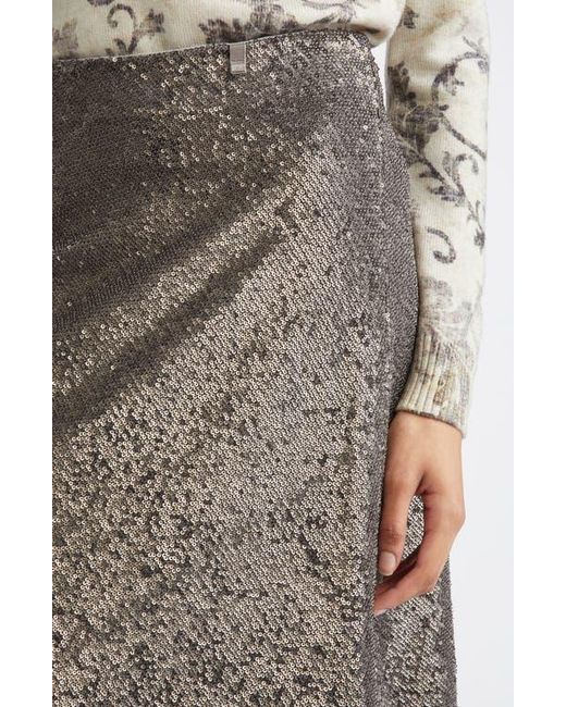 Herno Brown Sequin A-Line Skirt