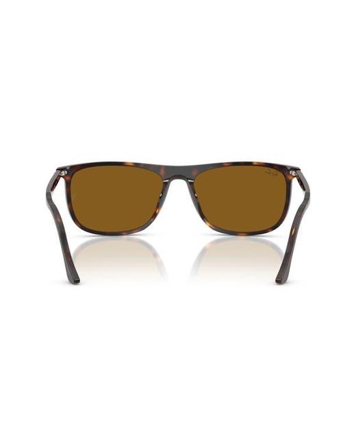 Ray-Ban Brown 58Mm Rectangular Sunglasses for men