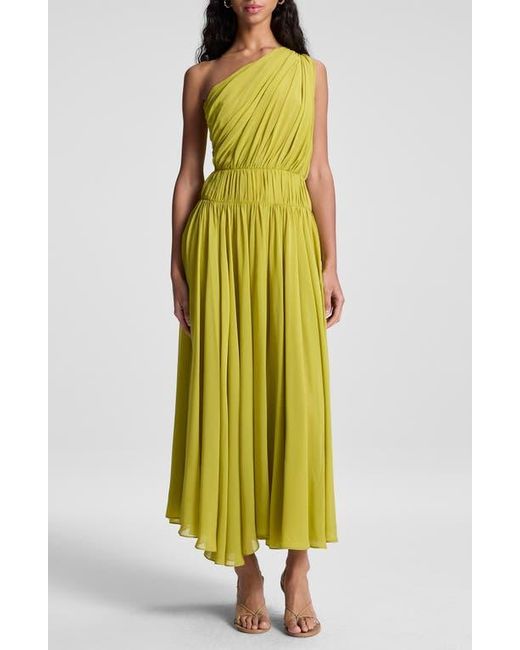 A.L.C. Drew Pleated One-Shoulder Maxi Dress in Yellow | Lyst
