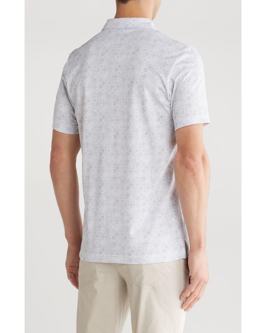 Travis Mathew White Cozumel Print Polo Shirt for men
