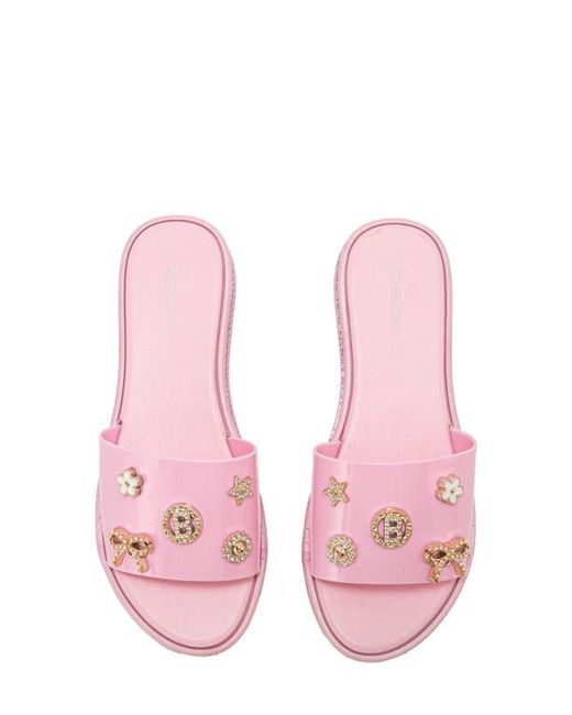 Bebe Pink Charm Slide Sandal