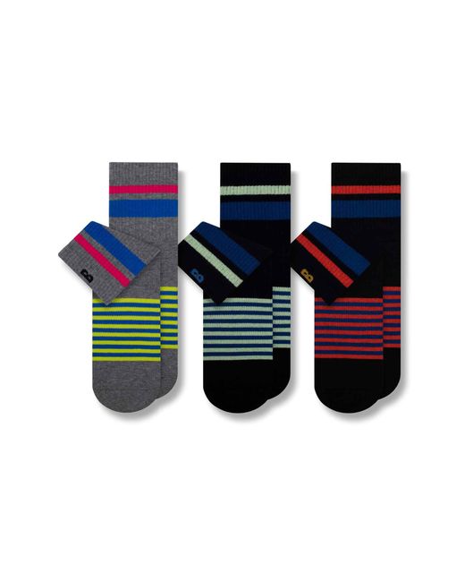 Pair of Thieves Blue Line Em Up 3-pack Ankle Socks for men