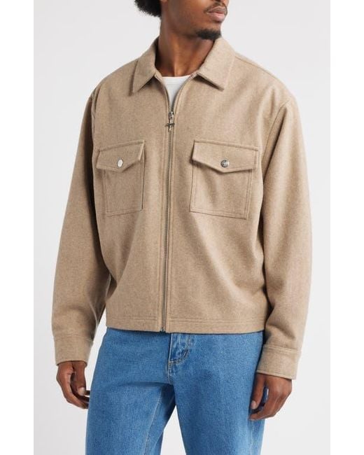 Saint Studio Blue Trapani Wool Blend Zip-Up Jacket for men