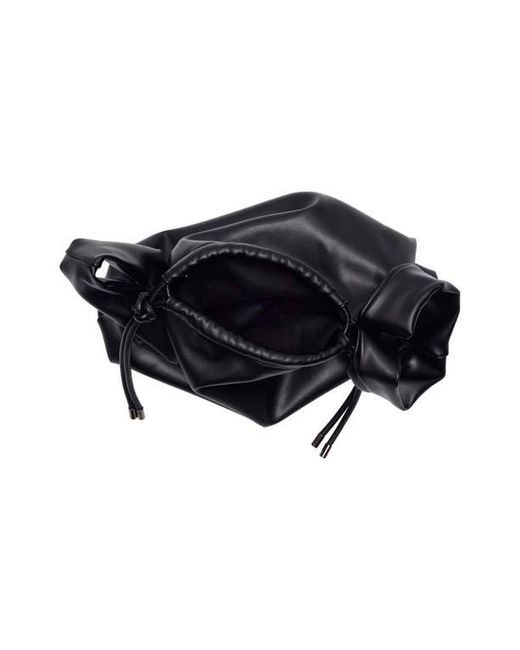 BCBGMAXAZRIA Black Corded Drawstring Bag