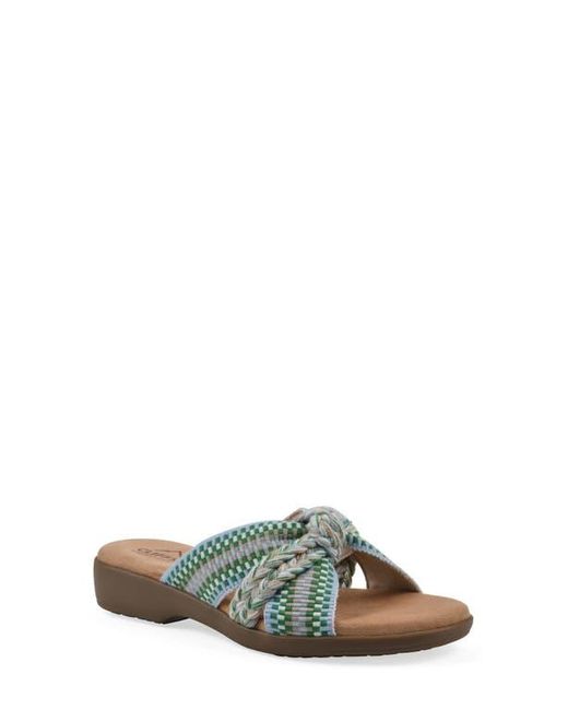 White Mountain Green Blinding Slide Sandal