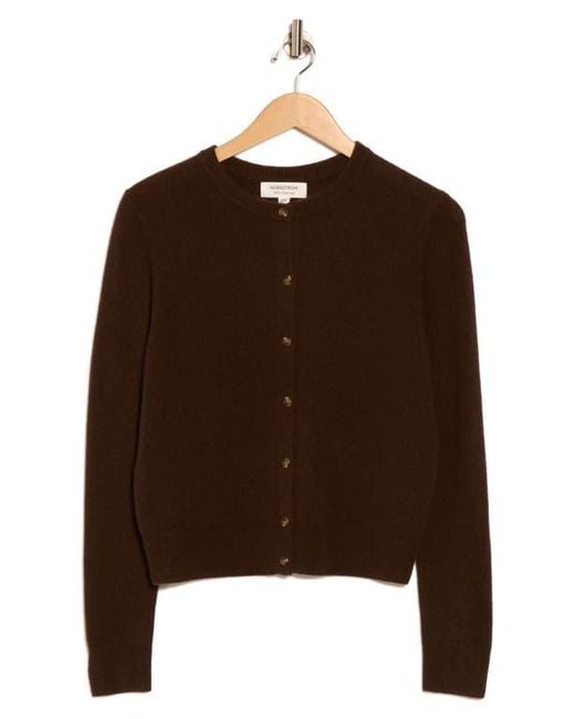 Nordstrom Black Crewneck Cashmere Cardigan