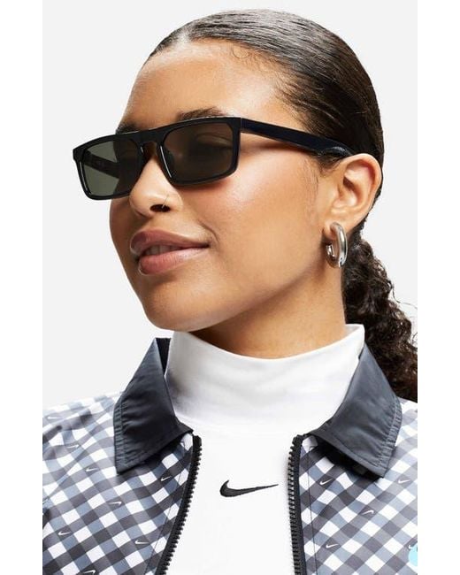 Nike Blue Nv03 55Mm Rectangular Sunglasses for men