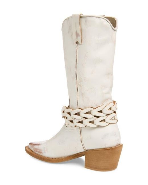 Steve Madden White Ames Western Boot