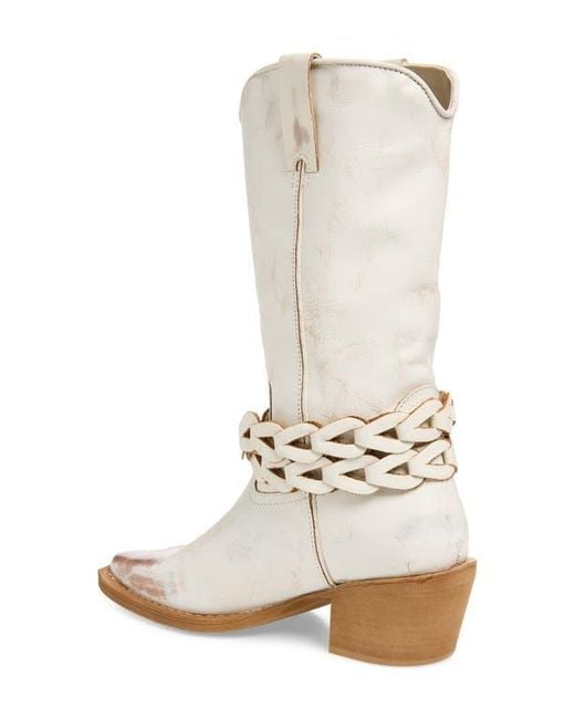 Steve Madden White Ames Western Boot