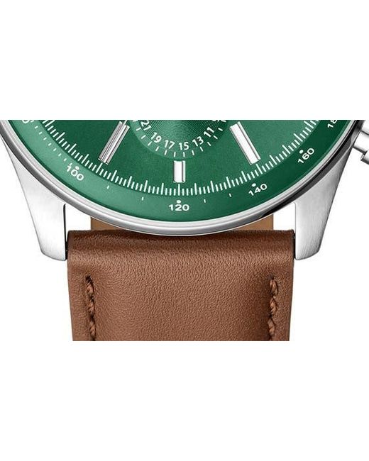 Fossil Green Sullivan Multi Function Leather Strap Watch for men