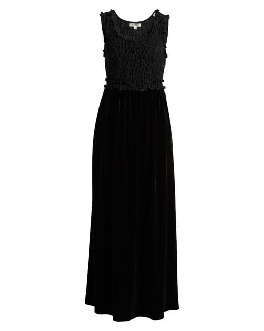 Black Velvet Lace Sleeveless Maxi Dress