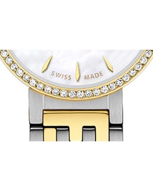 Fendi Metallic Forever Two-tone Diamond Bracelet Watch