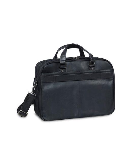 Mancini Black Expandable Rfid Briefcase for men