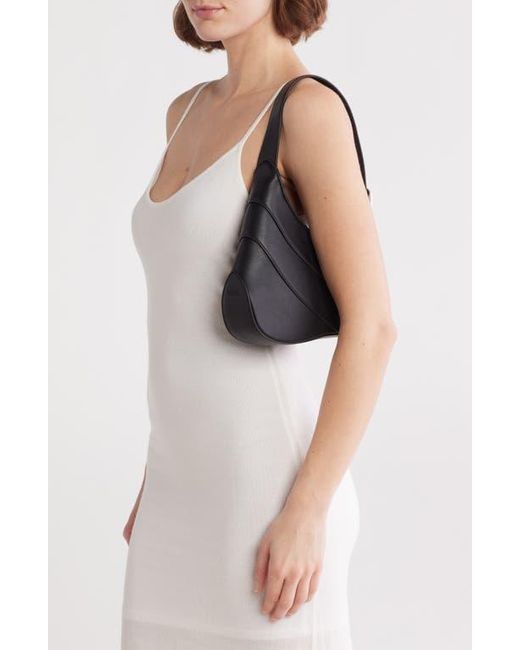 BCBGMAXAZRIA Black Layered Asymmetric Shoulder Bag