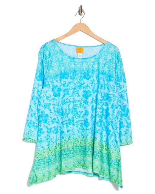 Ruby Rd Blue Long Sleeve Tunic Top