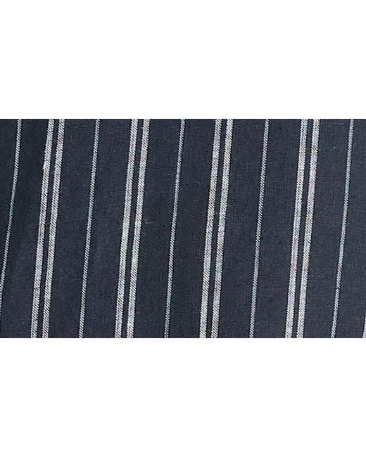 Vince Blue Stripe Classic Fit Short Sleeve Button-Up Shirt for men