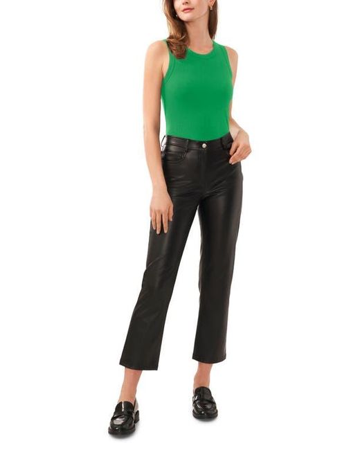 Halogen® Green Fitted Ribbed Tank Top