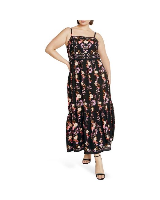 City Chic Women's Black Molly Midi Sundress