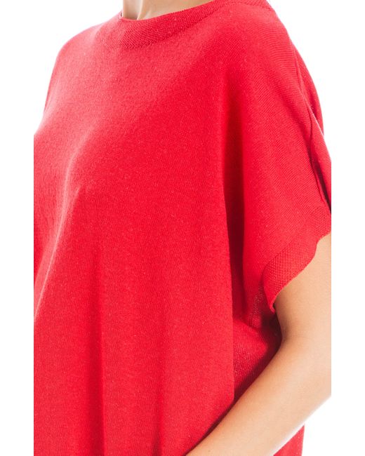 Max Studio Red Short Sleeve Sweater