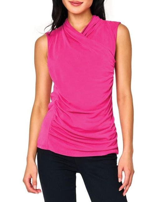 Gibsonlook Pink Side Cinch Wrap Tank