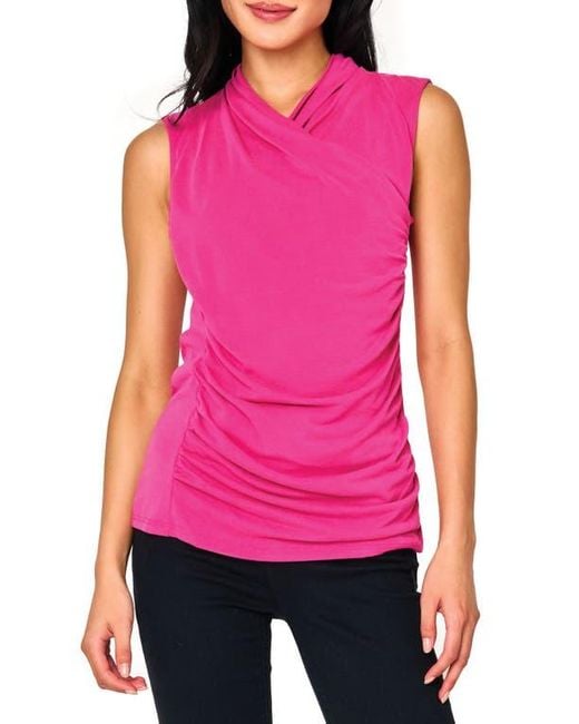 Gibsonlook Pink Side Cinch Wrap Tank