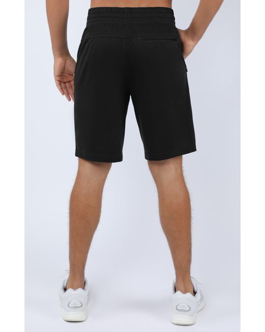 90 Degrees Black Zip Pocket Shorts for men