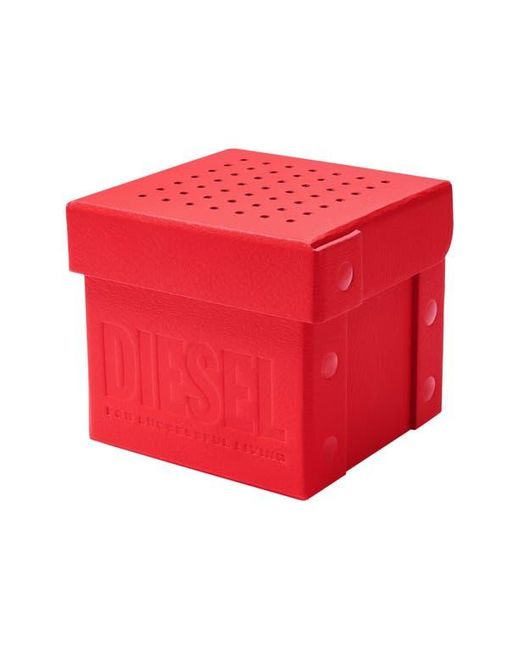DIESEL Red Streamline Silicone Strap Watch, 44Mm for men