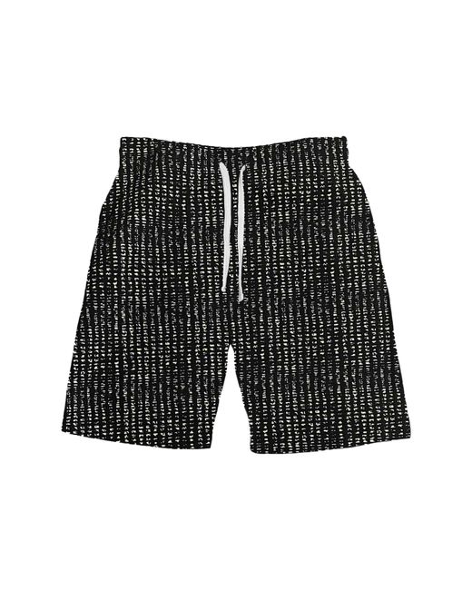 FLEECE FACTORY Black Honeycomb Drawstring Shorts for men