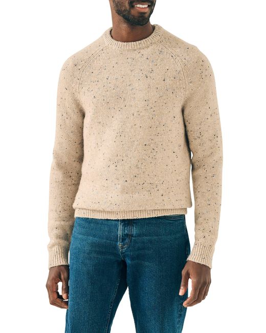 Faherty Brand Blue Donegal Wool Blend Crewneck Sweater for men