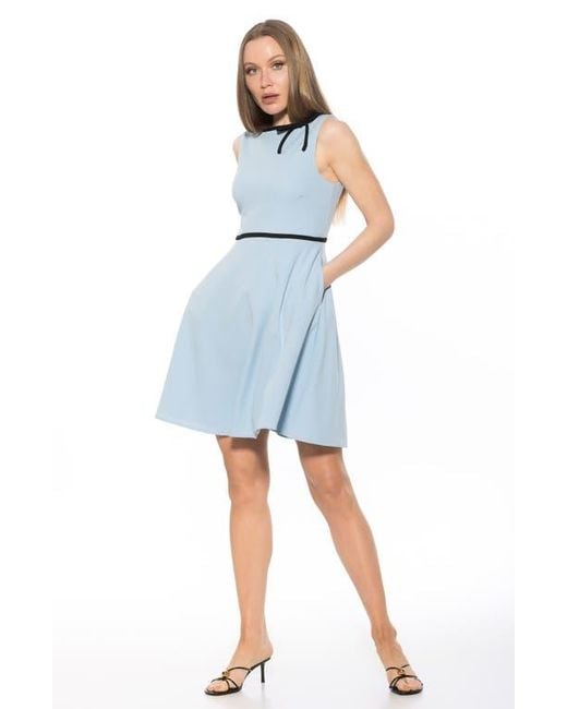 Alexia Admor Ida Fit And Flare Sleeveless Dress in Blue | Lyst