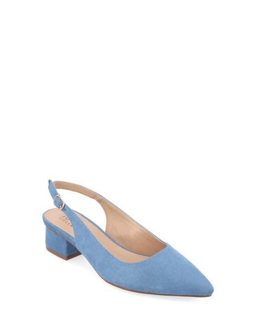 Journee Collection Blue Sylvia Slingback Pump